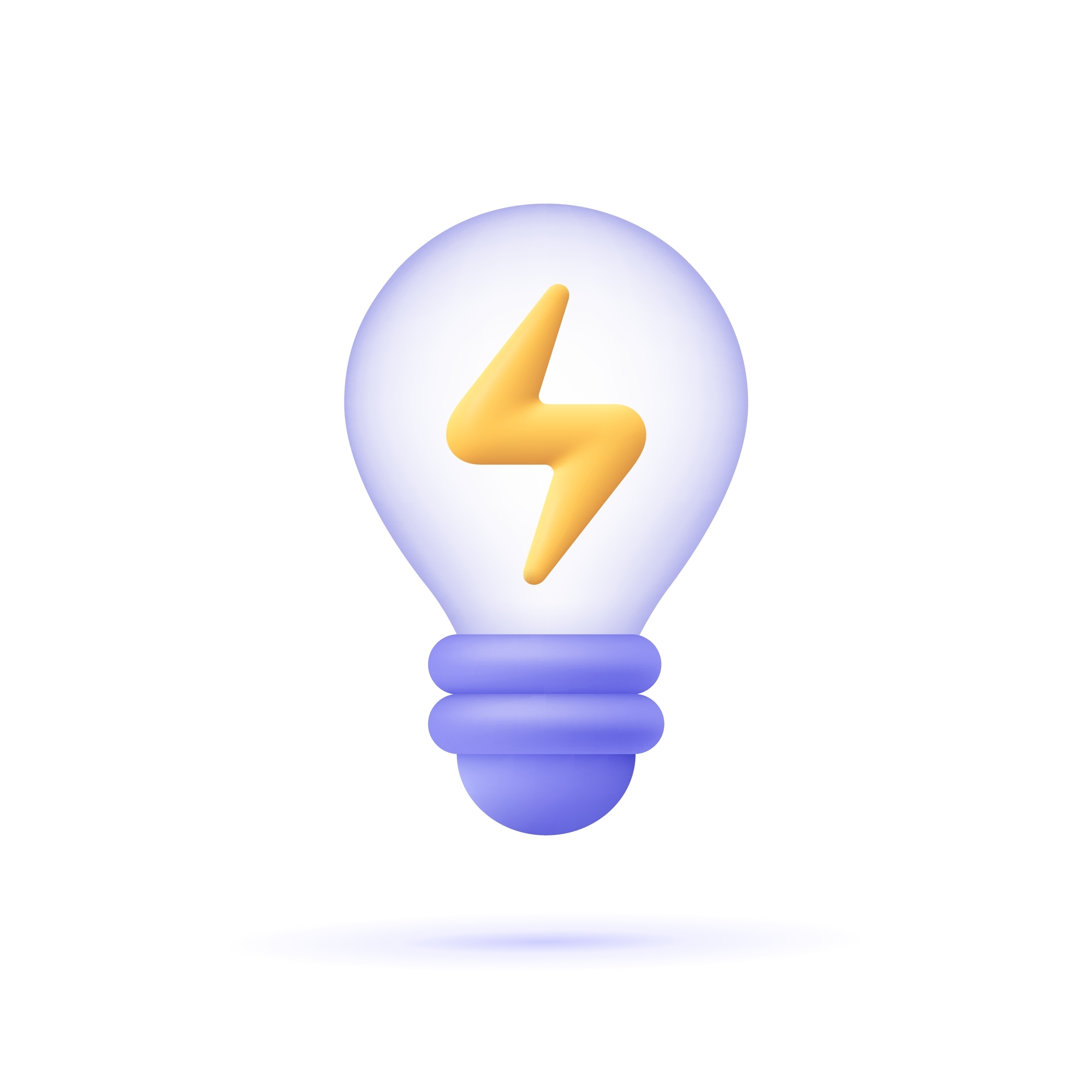 Light,Bulb,With,Lightning,Symbol.,Electricity,And,Energy.,3d,Vector